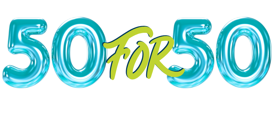 50 for 50 logo 50 for 50 logo